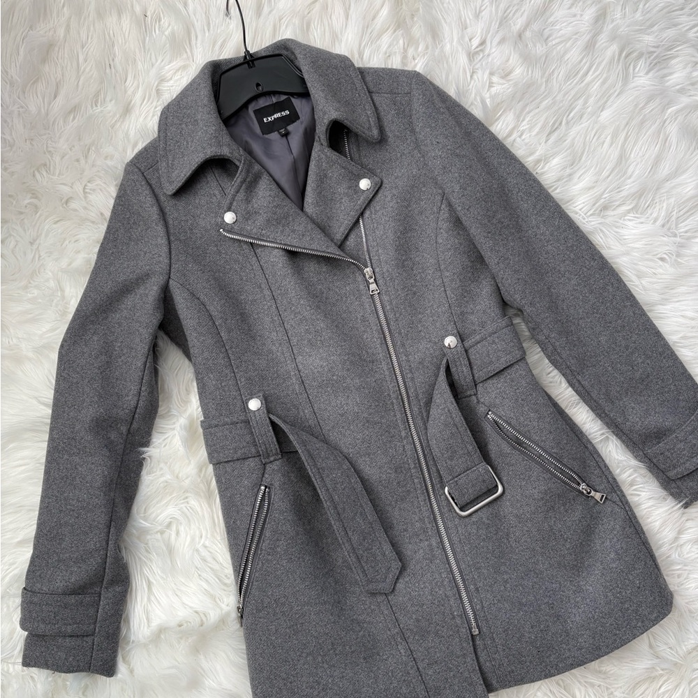 Express Charcoal Wool Coat